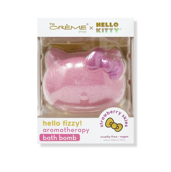 Hello Kitty x The Creme Shop Bath Bomb 🫧🩷✨ Scent : Strawberry Skies 🆕 - Picture 1 of 1